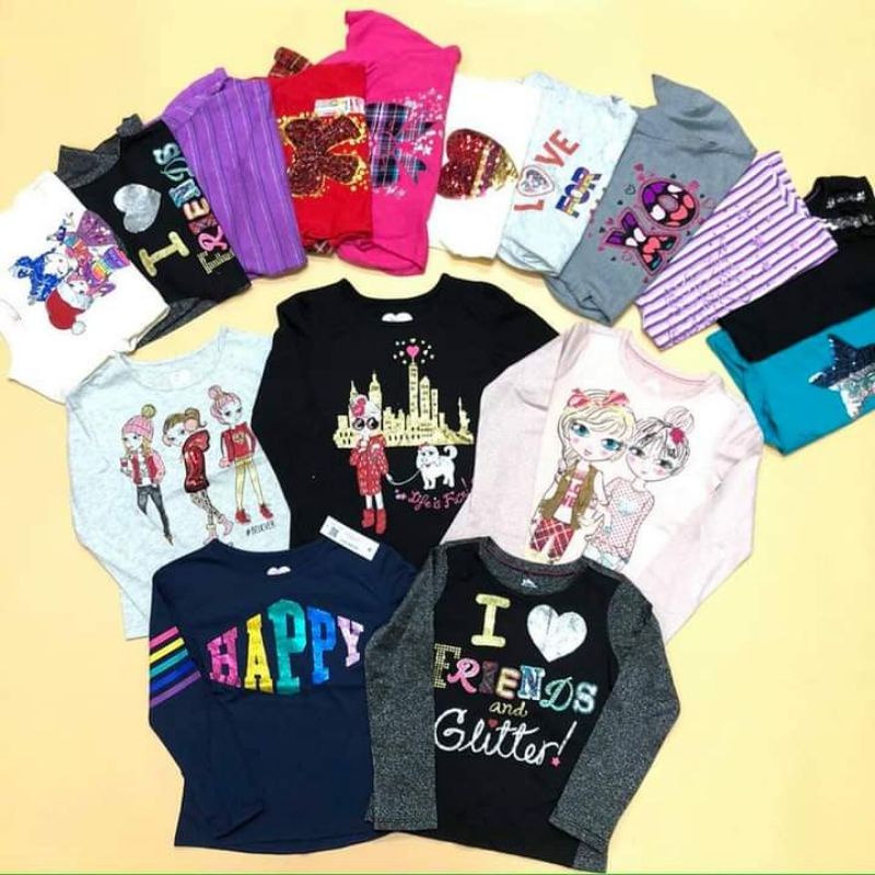 Áo tay dài bé gái xuất dư