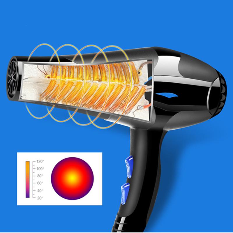 Máy sấy tóc 2 chế độ nhiệt công suất 2200W - Tặng kèm 6 phụ kiện cần dùng cho làm tóc