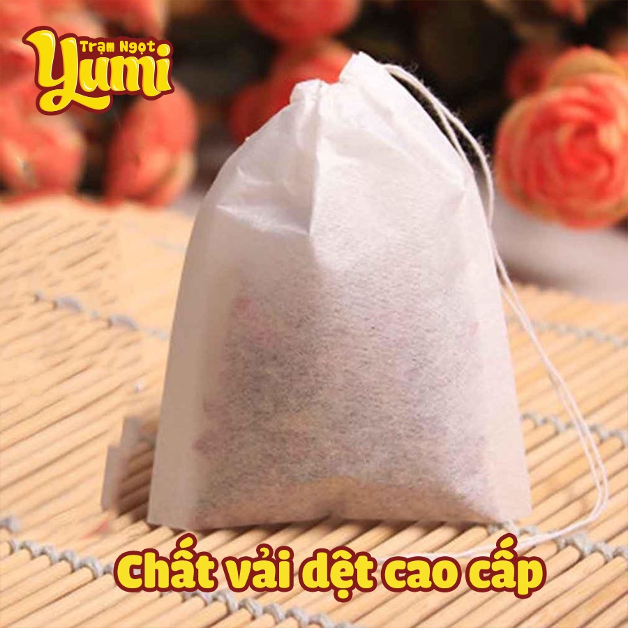 Túi lọc trà Yumi, túi vải dệt cao cấp có dây rút tiện lợi an toàn