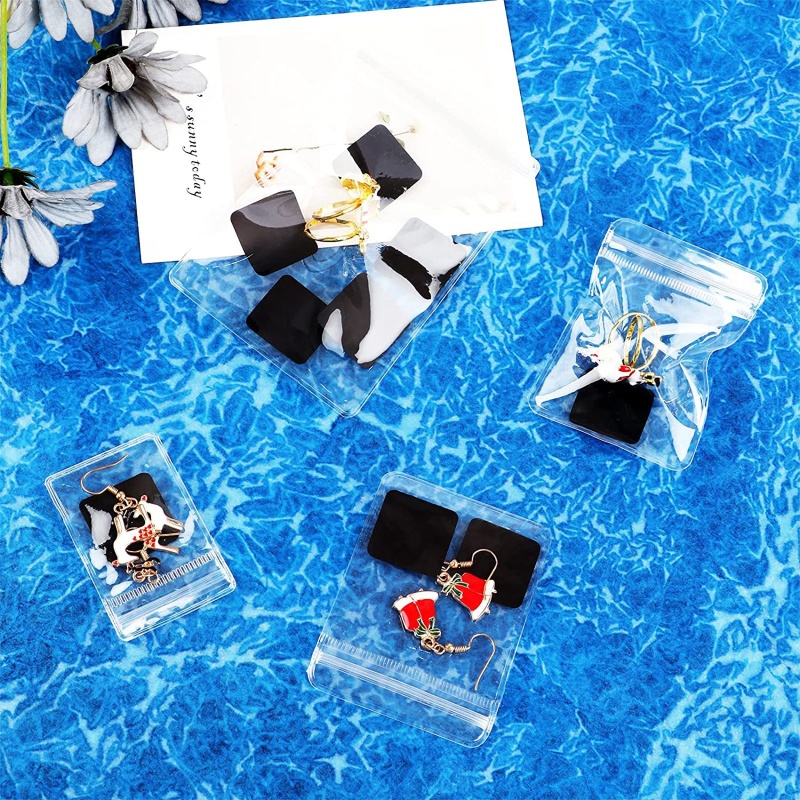 Set 120 Túi Nhựa Trong Suốt Đựng Trang Sức Chống Oxy Hóa Màu Đen
