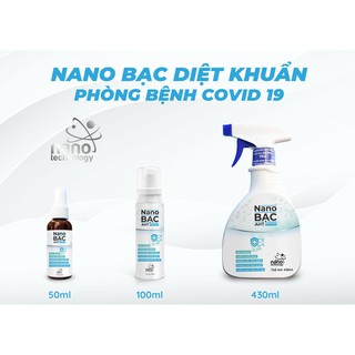 Chai xịt diệt khuẩn (không cồn) màn hình điện thoại, laptop, vật dụng và rửa tay khô Nano bạc AHT 100ml