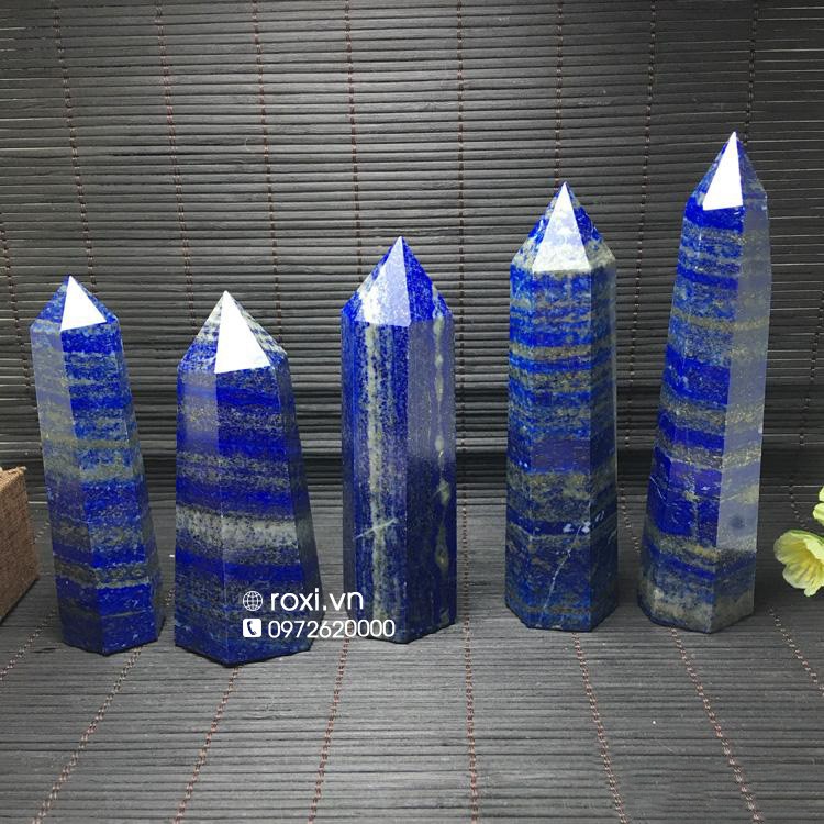 Trụ đá phong thủy xanh Lapis Lazuli (đá tự nhiên)