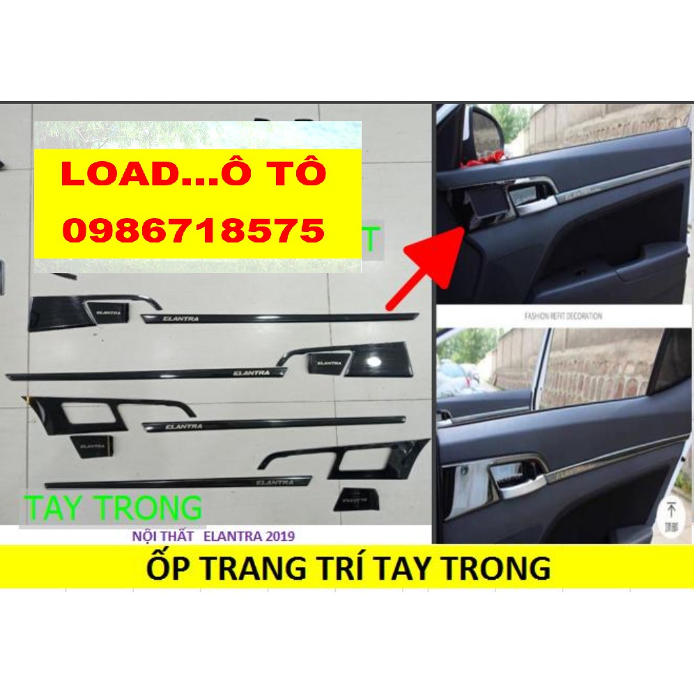 Elantra, Bộ Ốp Trang Trí Tay Trong Elantra 2016-2021 Mẫu Vân titan Xước