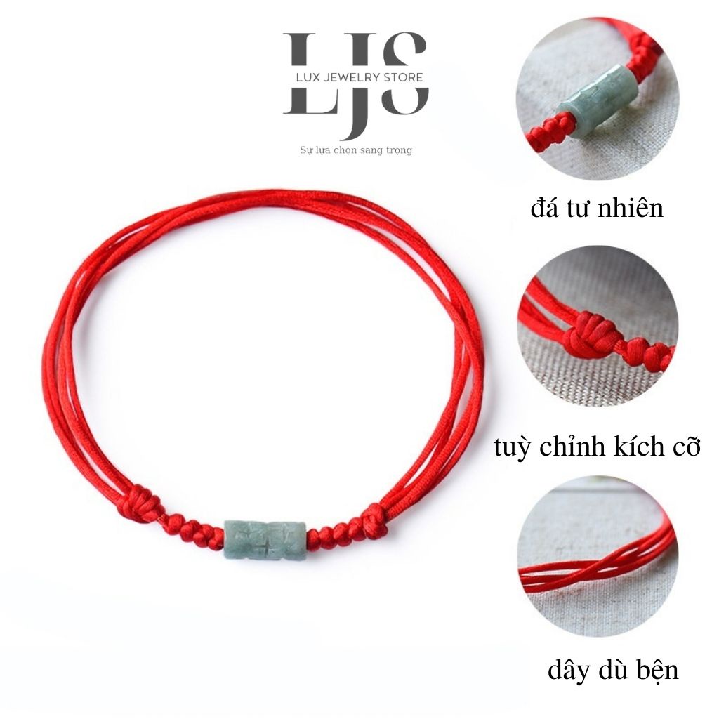 Lắc chân Lux Jewelry, vòng chân màu đỏ mặt đá may mắn – LUXJ891