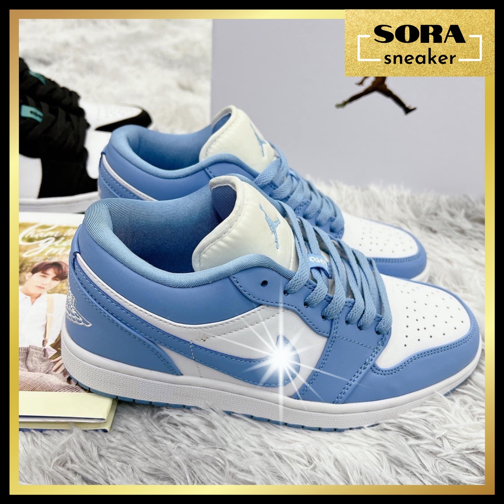 Giày Thể Thao Nam Nữ Ⓝⓘⓚⓔ Jordan UNC JD1 Cổ Thấp Xanh Dương Cao Cấp
