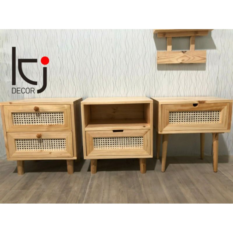 [K001] - KỆ/TỦ ĐẦU GIƯỜNG MÂY ĐAN MẮT CÁO | BigBuy360 - bigbuy360.vn