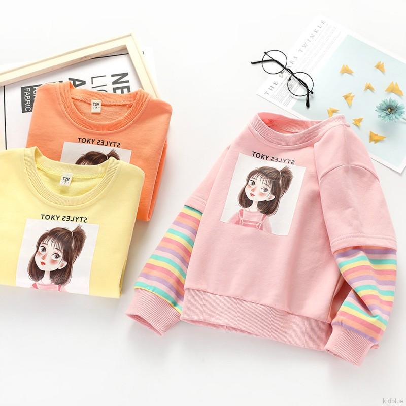 Áo Thun Dài Tay In Hình Hoạt Hình Cho Bé