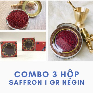 Combo 3 hộp 1 gr saffron nhụy hoa nghệ tây Iran- saffron nhị nghệ tây chuẩn Iran sợi to dài
