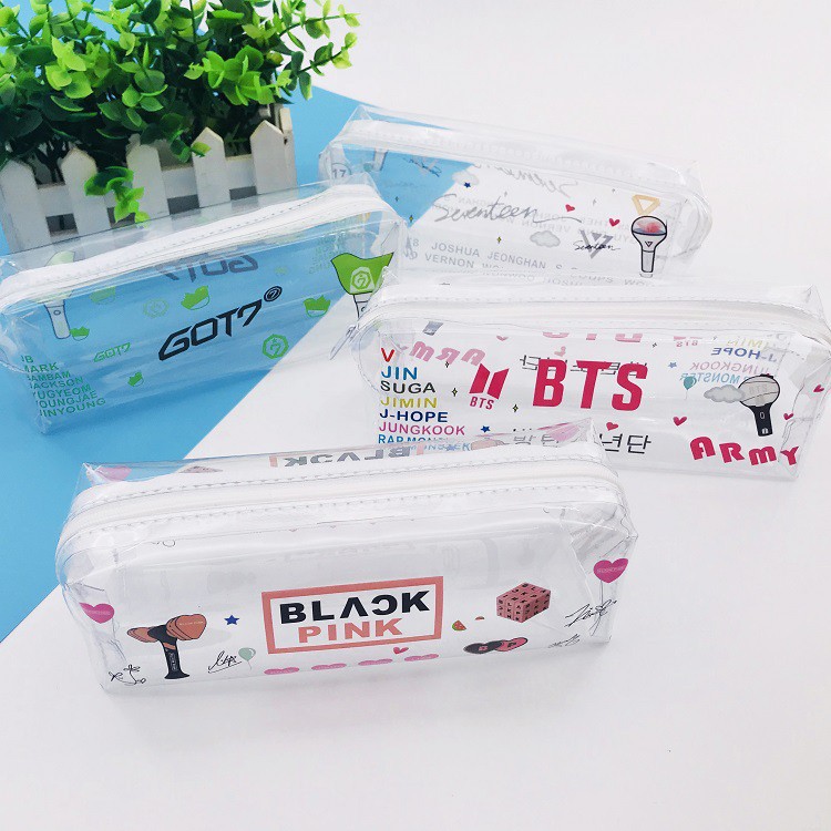 Hộp bút BTS BlackPink Got7 SevenTeen💖FREESHIP💖 Giảm 20K Khi Nhập [CHUYA20K] Hộp bút trong suốt dễ thương