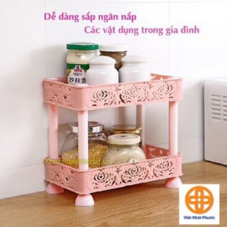 Kệ chữ nhật hoa để đồ đa năng tiện dụng Việt Nhật 2 tầng, 3 tầng