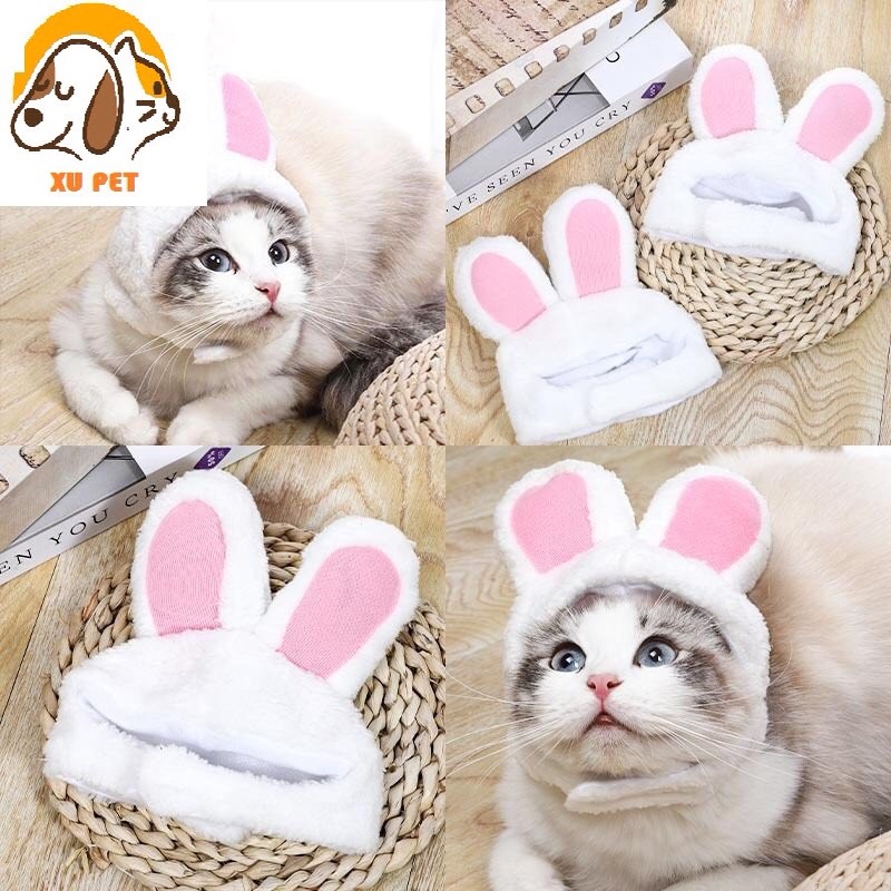 Mũ Tai Thỏ Giữ Ấm Siêu Xinh Giữ Ấm Cho Thú Cưng Có Các Nấc Điều Chỉnh