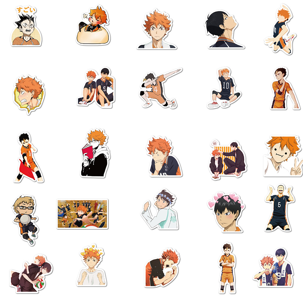 Sticker Set 102/52/50 miếng dán trang trí hình anime Haikyu chống thấm nước