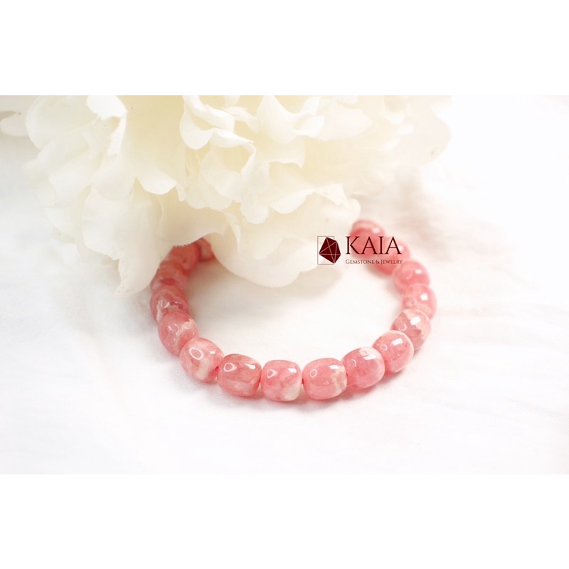 Vòng tay phong thủy lu thống Rhodochrosite hanh thông vạn sự may mắn bình an  KAIA