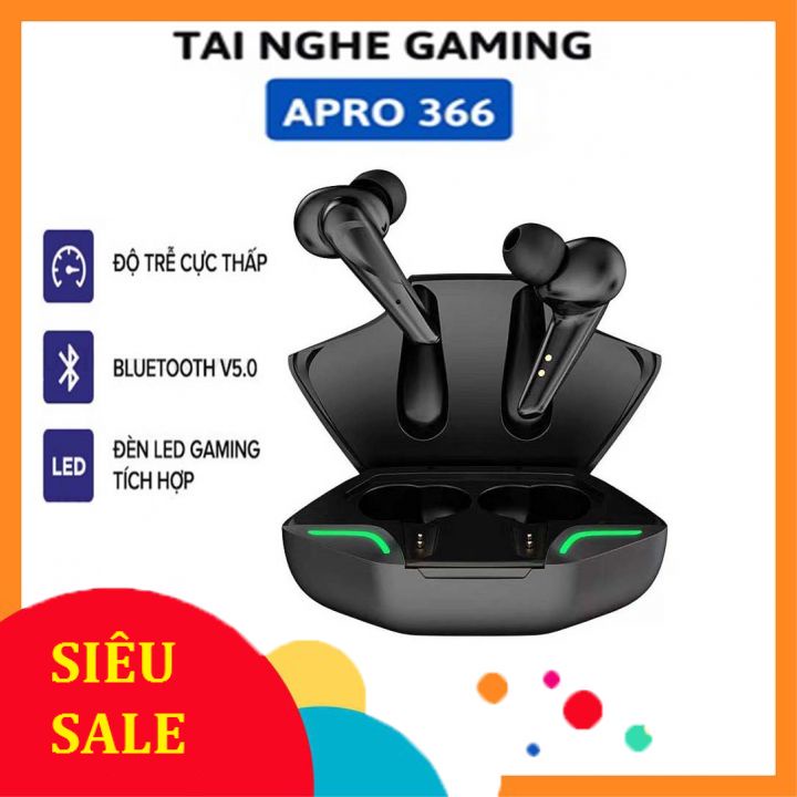 ⚡FREESHIP⚡  Tai Nghe Gaming Apro366, Tai Nghe Bluetooth Không Dây Có Míc, Độ Trễ Thấp