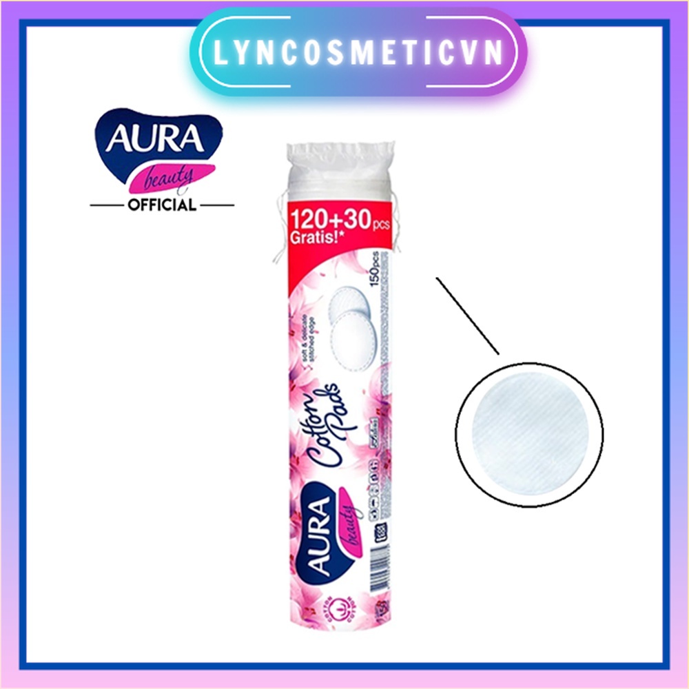 Bông Tẩy Trang Aura Beauty Cotton Pads 150 Miếng