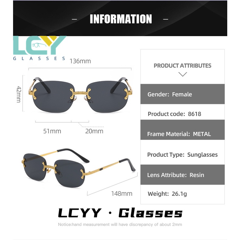 Kính Mát Gọng Kim Loại Phong Cách hip hop Thời Trang Âu Mỹ Cho Nam Và Nữ 8618