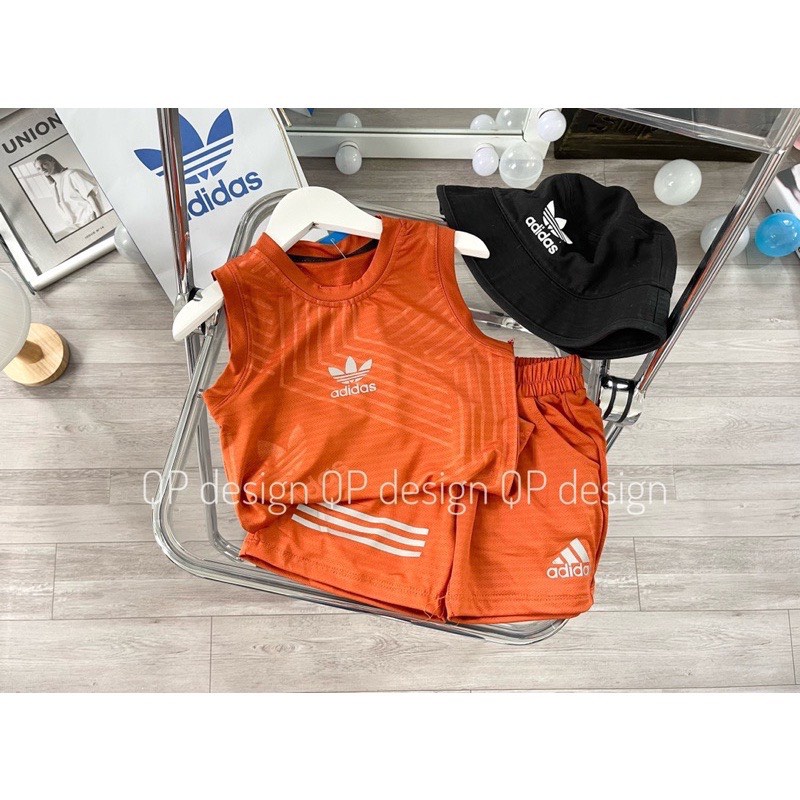 Bộ Bé Trai,Bộ Thể Thao Sát Nách 3 Lỗ, Chất Liệu Thông Hơi Họa Tiết Chìm, Bộ Adidas Phản Quang Cho Bé Từ 18-35kg