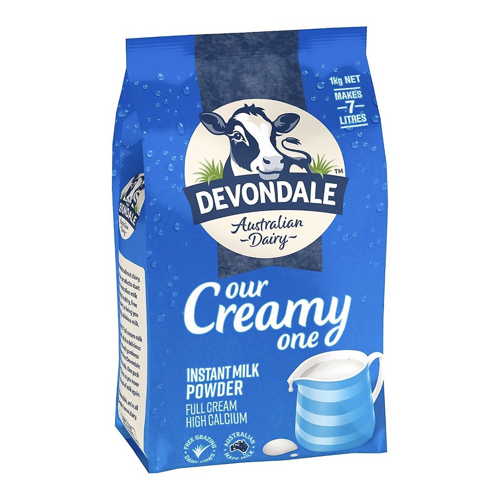 DATE T1/2023 - Sữa bột nguyên kem Devondale Full Cream Milk Powder 1kg của Úc