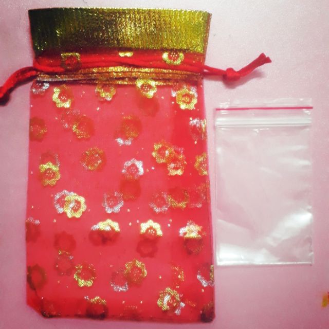 Combo 100 túi đỏ + 100 túi zip đựng muối gạo