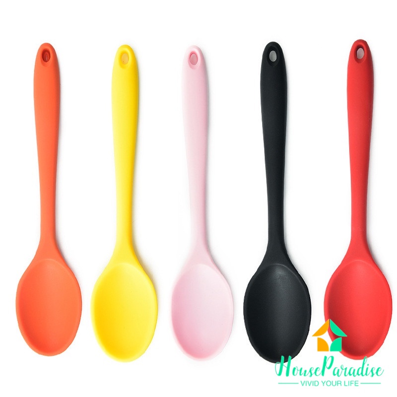 Muỗng Silicone Trộn Salad Ăn Súp Tiện Dụng Cho Nhà Bếp