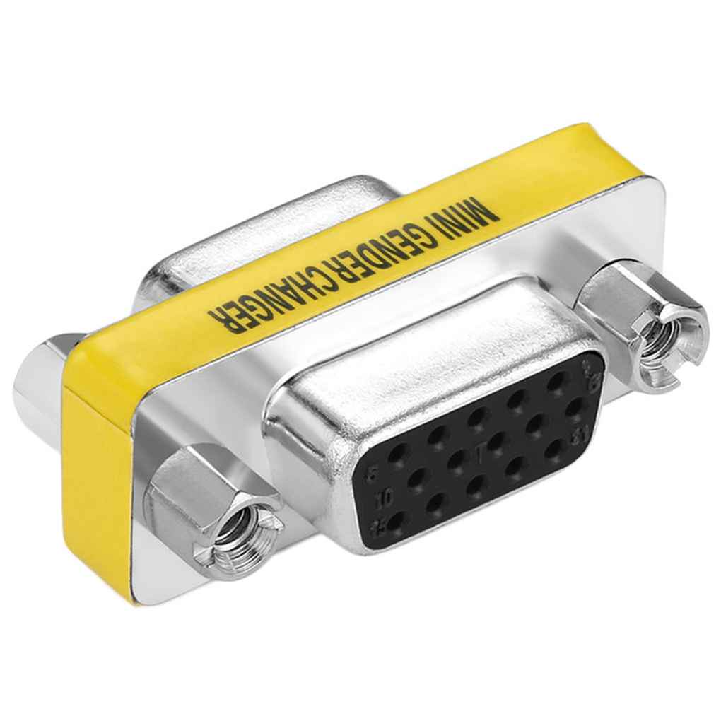 Female to Female VGA HD 15 Pin Gender Changer Convertor Adapter Mini Female Connector