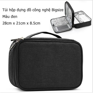 Túi hộp đựng đồ công nghệ phụ kiện Bigsize 2 ngăn lớn