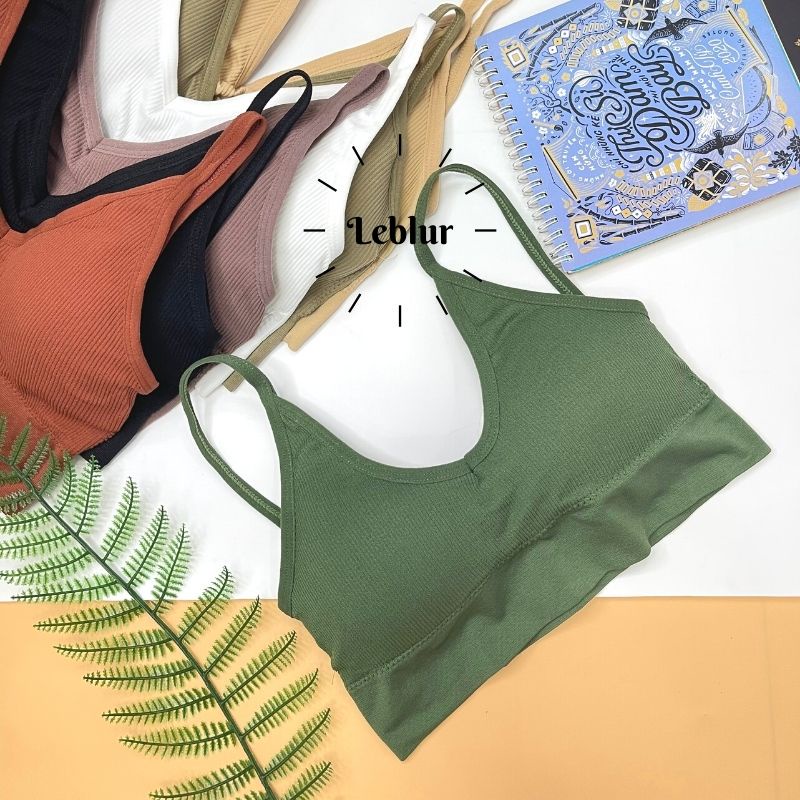 Áo bra khứa cotton khoét lưng sâu, áo lót tăm bralette co dan tập gym, yoga, Leblur