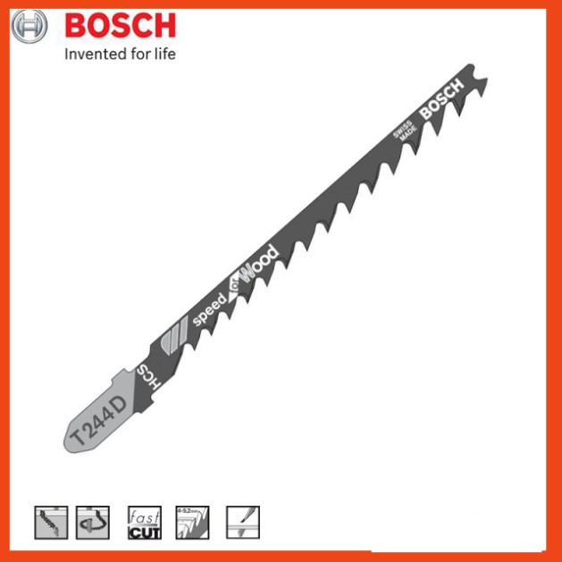 Lưỡi cưa lọng gỗ Bosch - T244D - Bộ 5 lưỡi - 2608630058