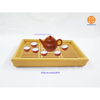 Khay trà vuông giả gỗ 5676 chính hãng Việt Nhật