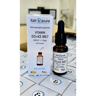 Vitamin D3 K2 Mk7 Fair&Pure 20ml Đức D3K2 Vegan Fair & Pure - Vegan