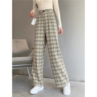 (sẵn) Quần caro ống rộng có bigsize