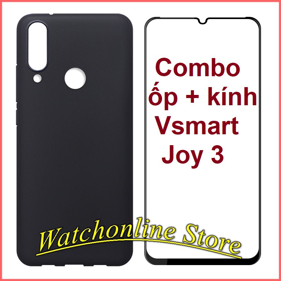 Combo Ốp lưng TPU kèm kính cường lực Full Vsmart joy 3