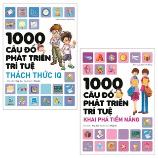 Sách - Combo 2 quyển 1000 câu đố phát triển trí tuệ thách thức IQ + khai phá tiềm năng