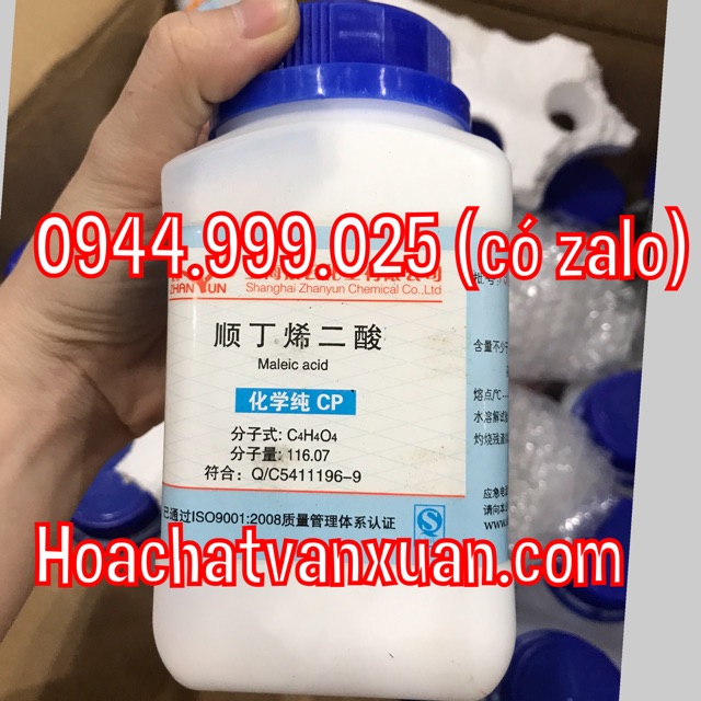 Hóa chất maleic aci.d CAS 110-16-7 lọ 500g axi.t maleic C4H4O4