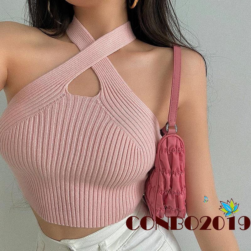 Áo Croptop Sát Nách Màu Sắc Đơn Giản Cho Nữ