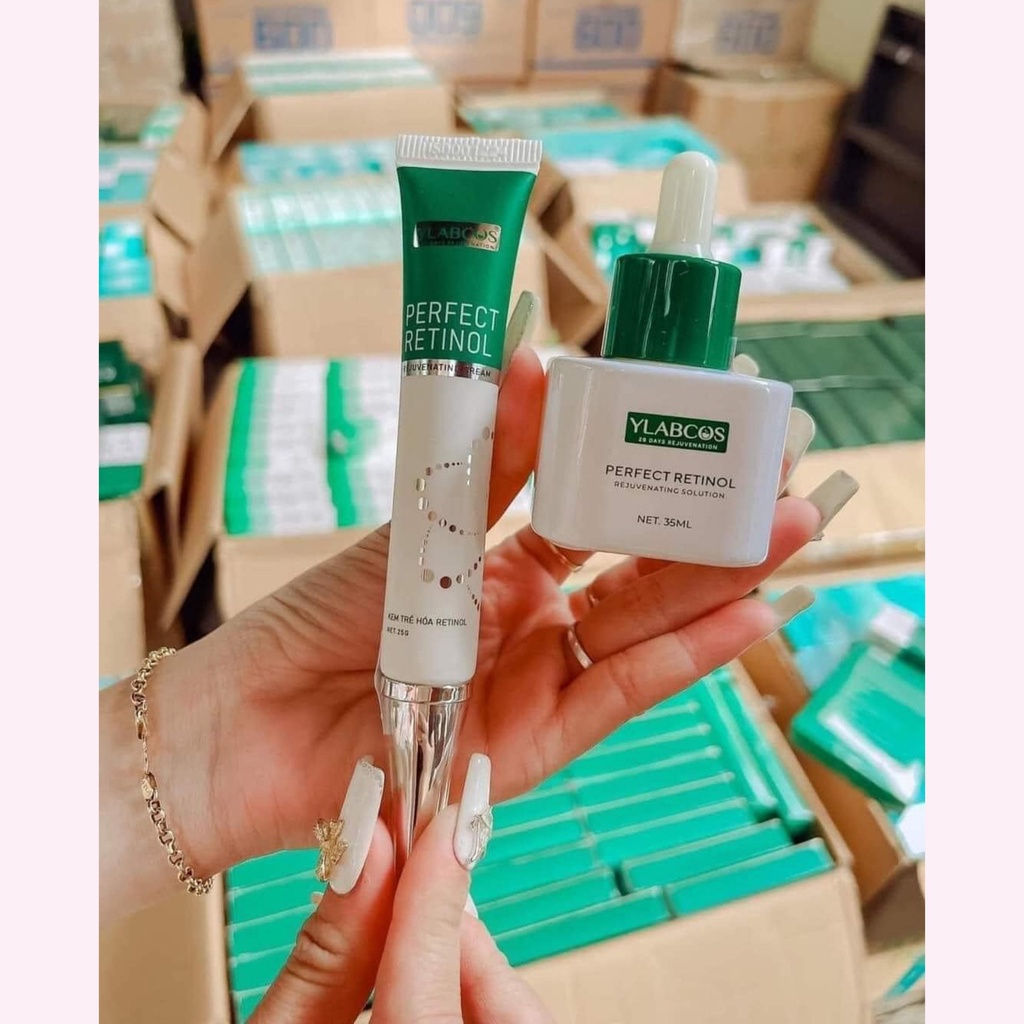 Bộ sp tái tạo và trẻ hóa làn da kem cream và serum Retinol Ylabcos 60ML drlacir dr lacir