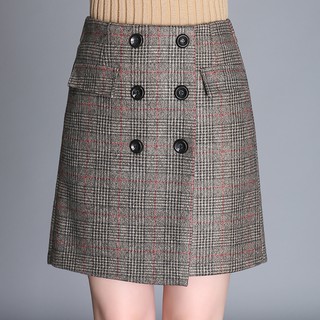 CHÂN VÁY DẠ KẺ DÁNG A