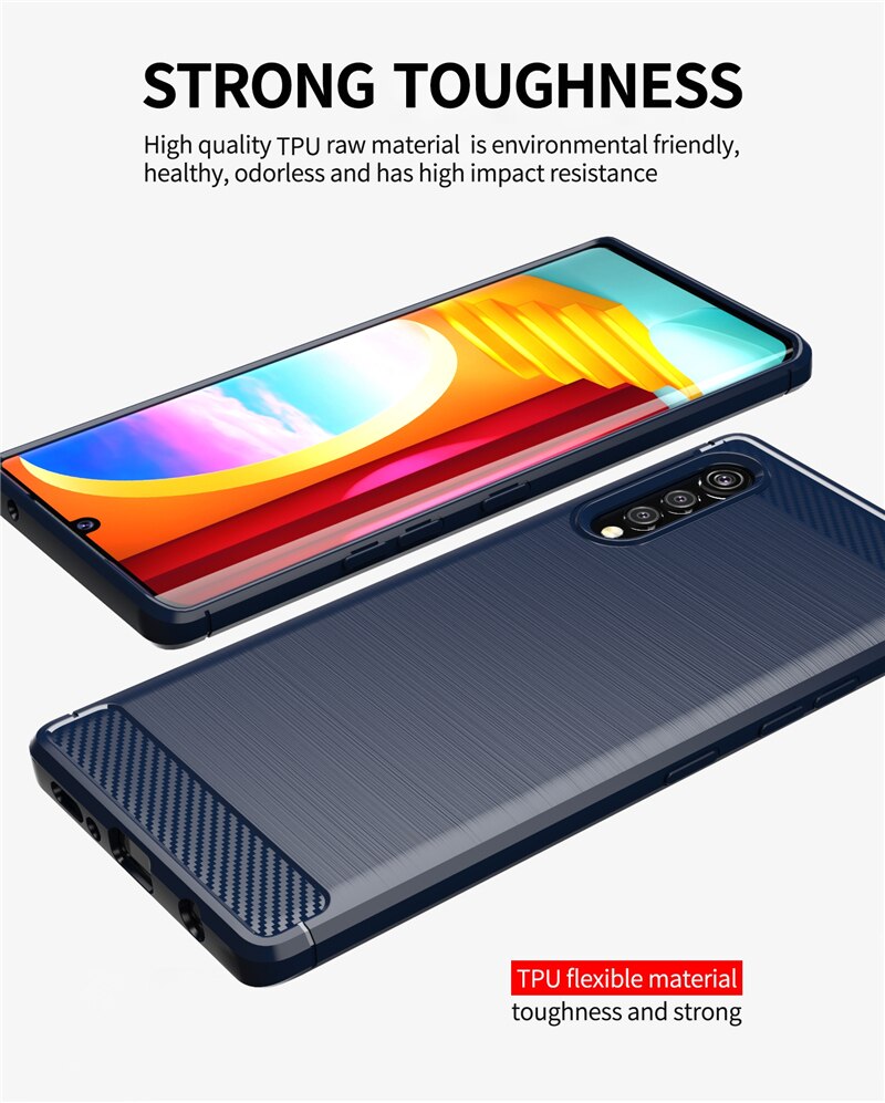 Dành Cho LG Nhung Dành Cho LG G9 ThinQ Sang Trọng Sợi Carbon Bao Mềm Trơn Silicon Dành Cho LG Nhung LM-G910EMW G900N
