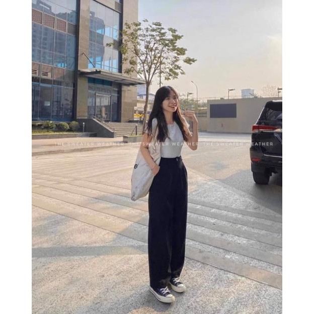 [BÁN LẺ GIÁ SỈ] Quần suông ống rộng trơn_nhiều màu
