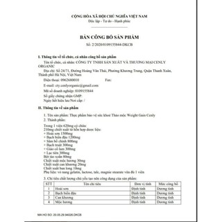 Thảo mộc weight gain cenly (Tăng cân cenly)