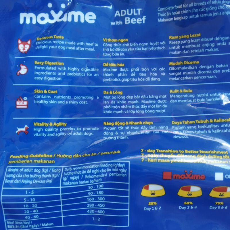 Thức ăn cho chó cảnh Maxime vị thịt bò tươi gói 400g - American Fish Food