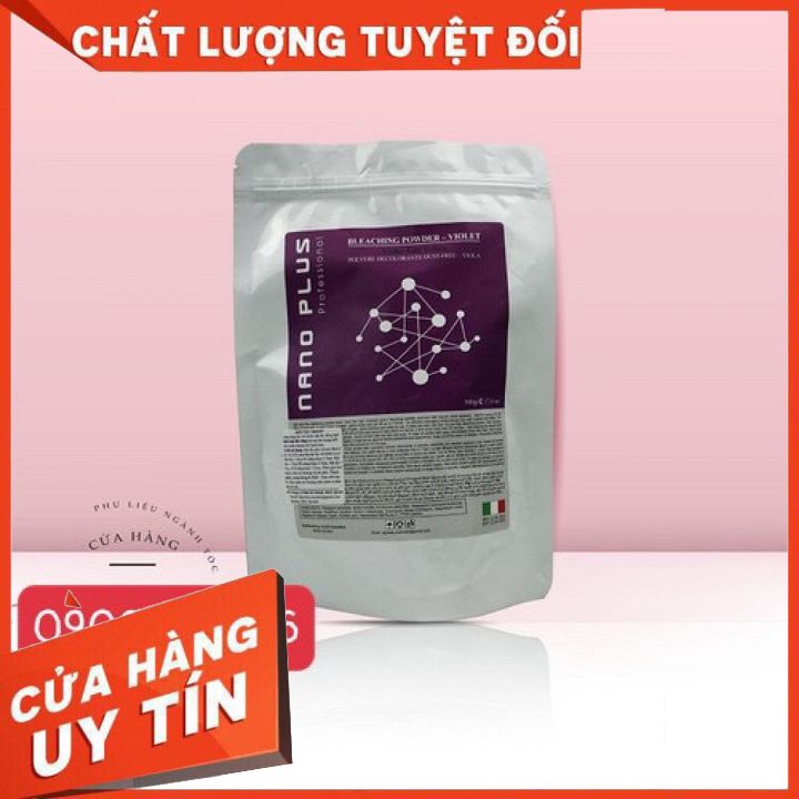 bột tẩy tóc BỘT TẨY TÍM NANO PLUS Ý 500ML (dạnh bịch bột màu tím)bột tẩy mạnh lên tông màu chuẩn không khô tóc