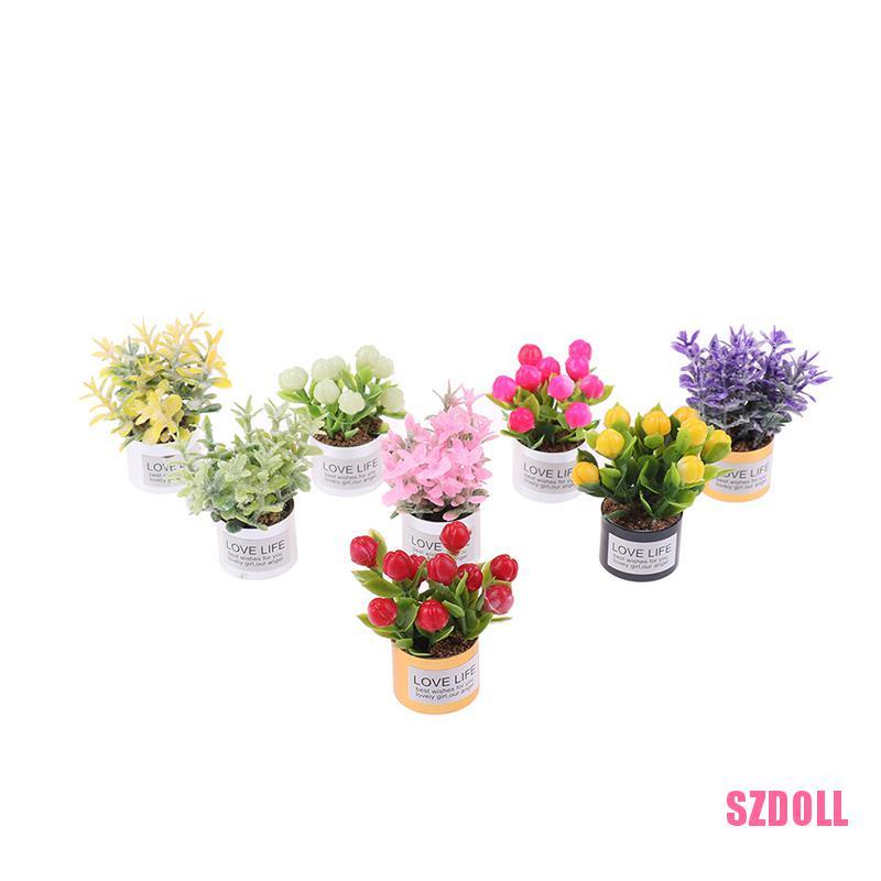 1 Chậu Hoa Oải Hương Mini Bằng Sắt Tỉ Lệ 1:12 Trang Trí Nhà Búp Bê/Tiểu Cảnh/Vườn