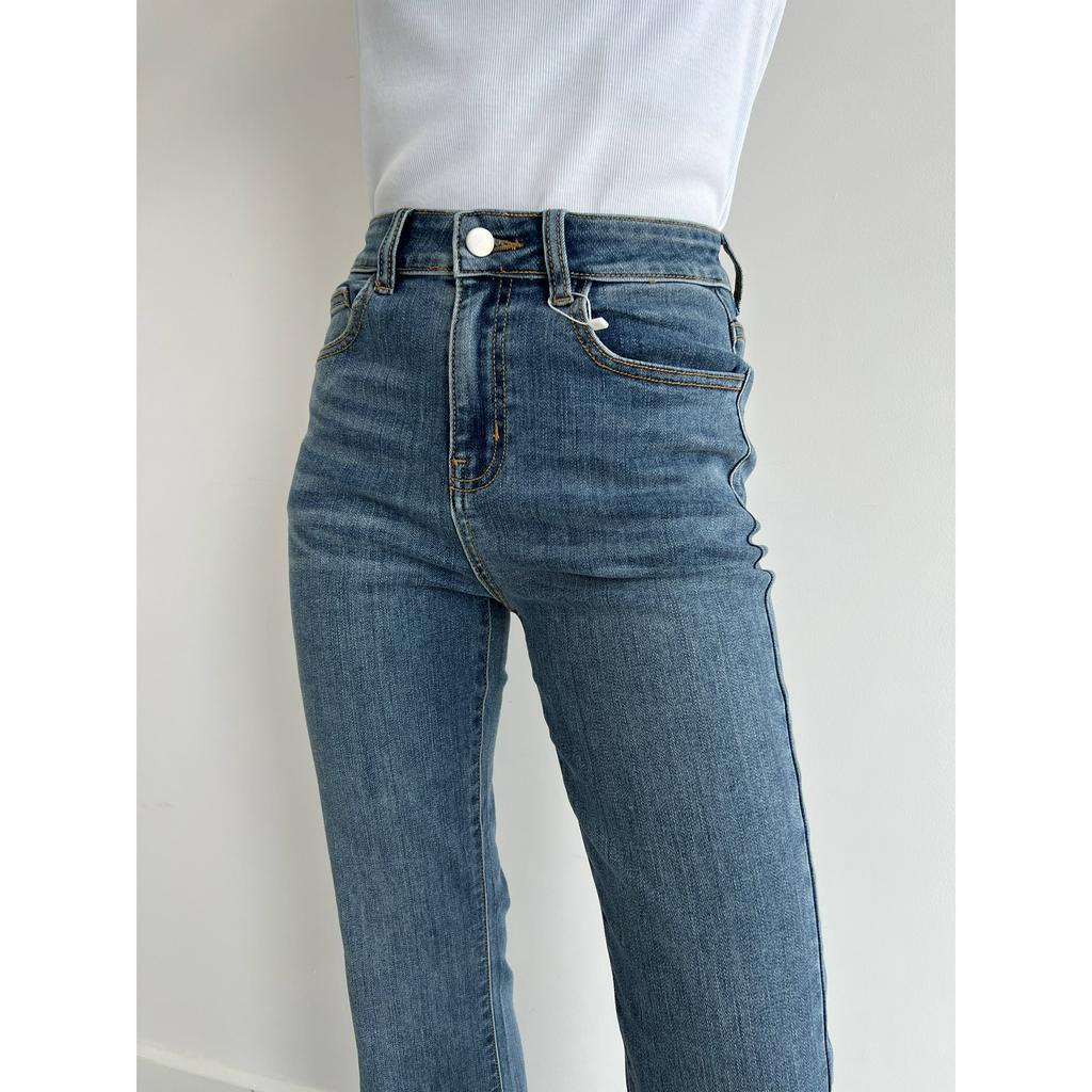 Quần Jeans Nữ Cạp Cao Ống Loe Vải Co Giãn Nhẹ Nhàng Rede jeans - VNXK (LOE-02)