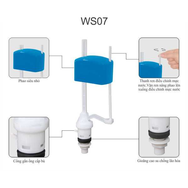 Van Cấp bàn cầu cao cấp HA WS03, cấp bàn cầu điều chỉnh lượng nước cấp