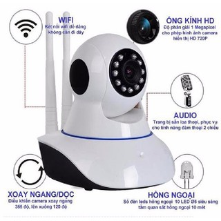 Camera HD Wireless IP Yoosee X8100 xoay 360 độ (Trắng)