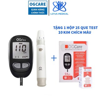 Máy đo đường huyết OGCARE - Máy đo tiểu đường tặng kèm 25 que thử và 10 thumbnail