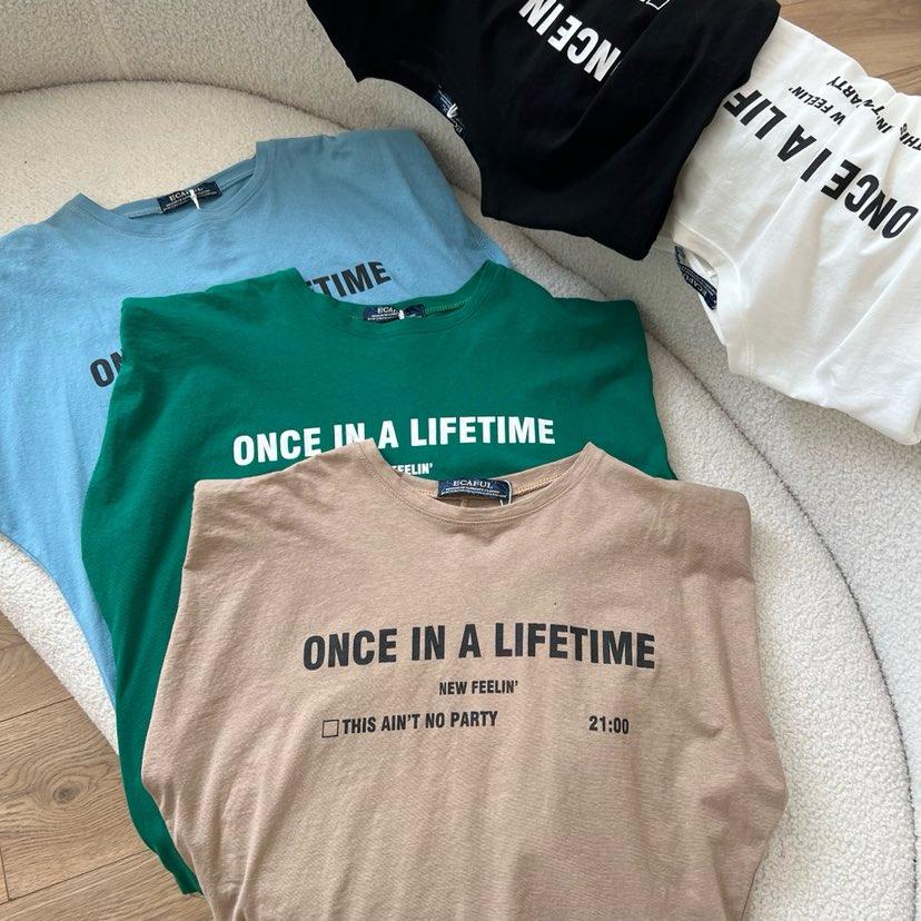 Áo Thun Sát Nách Nữ - Áo Phông "Once in a lifetime" Cổ Tròn Tay Hến (Nâu, Xanh, Trắng, Đen) MYAN - A032213