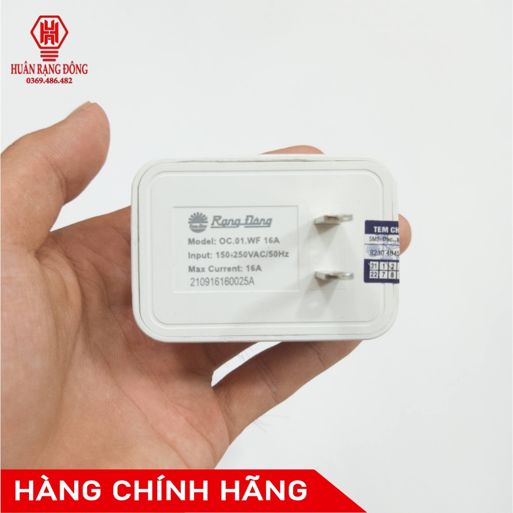 Ổ Cắm Thông Minh Wifi 16A - Ổ Cắm Wifi Rạng Đông 3500W - Chức Năng Hẹn Giờ, Điều Khiển Từ Xa - Bảo Hành 1 Năm