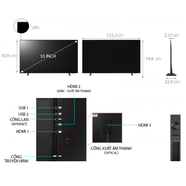 Smart Tivi Samsung 4K 55 inch 55AU8000 mới chính hãng - Tìm kiếm giọng nói thông minh